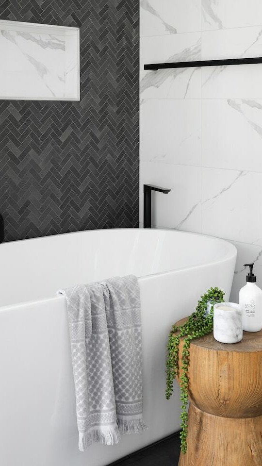 bath and hygienic products in a bathroom