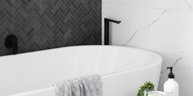 bath and hygienic products in a bathroom