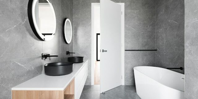 modern gray bathroom